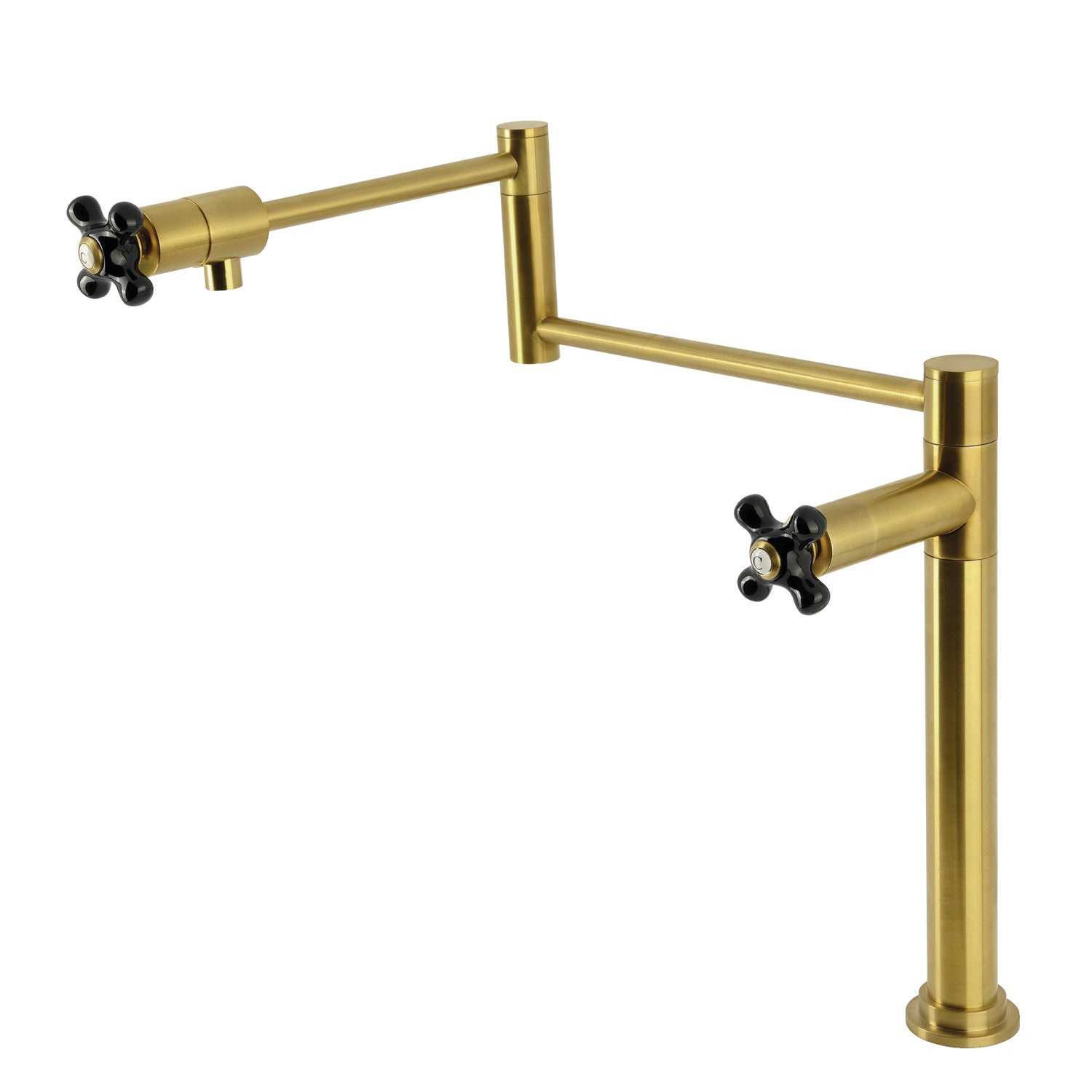 Kingston Tulare KS4707PKX - Duchess Two-Handle 1-Hole Deck Mount Pot Filler Faucet, Brushed Brass — image 1
